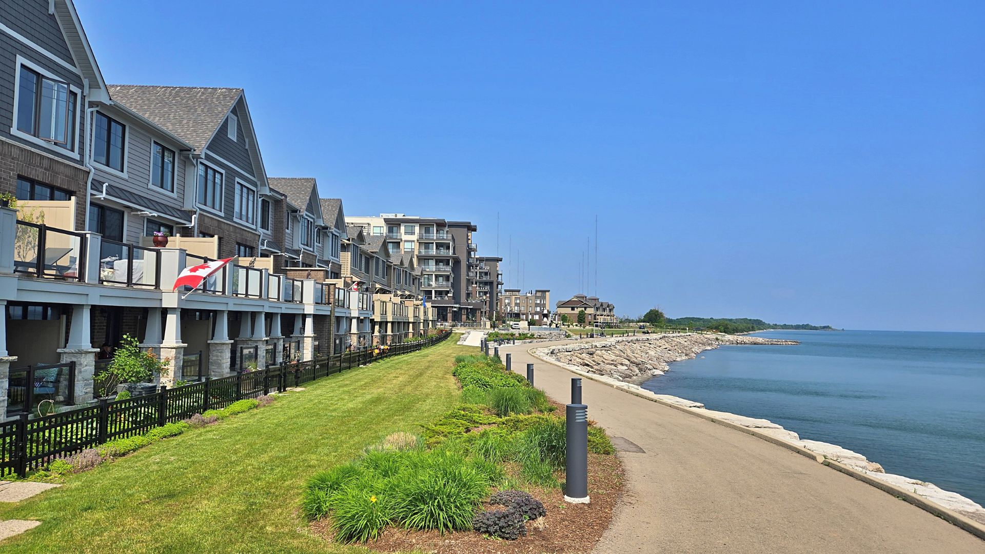 Condos and townhomes along the Grimsby waterfront